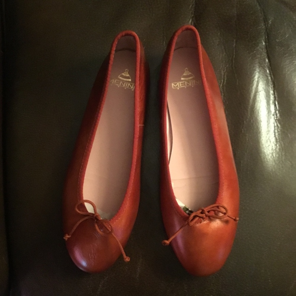 MENINA Step burnished orange ballet flats 38 7 7.5